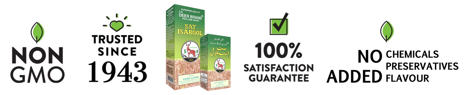 Deer Brand Sat Isabgol Psyllium Husk Non GMO, Trusted since 1943, No Added Chemicals, Preservatives Flavours, Healthy Fibre, Promotes Digestive Health, Relief from Constipation and Diarrhoea, Keto Friendly, Gluten Free, Vegan